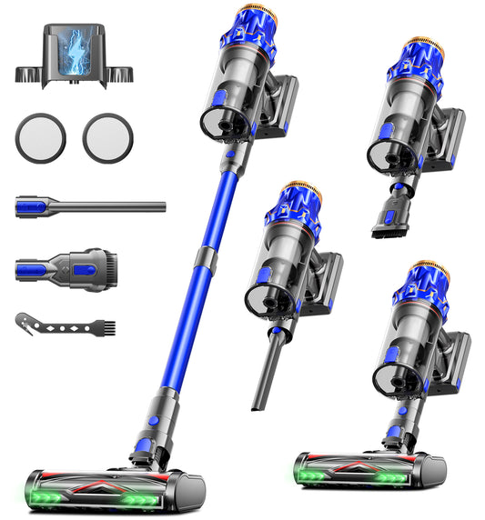 Cordless Vacuum Cleaner, Upgraded 650W 55KPA 70Mins Vacuum Cleaners for Home with Self-Standing Vacuum Cleaner Stick, Anti-tangle Wireless Vacuum, OLED Screen 1.8L Cup for Pet Hair/Carpets/All Floor